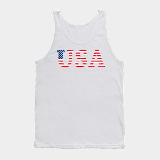 Vintage USA flag text Tank Top